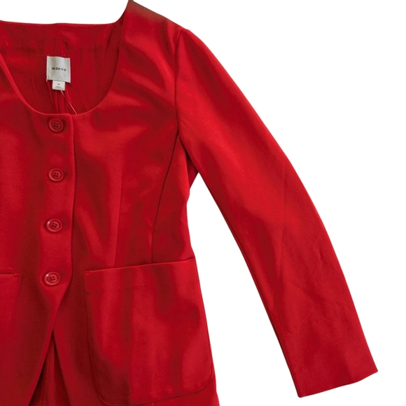 Anthropologie Maeve Scoop Neck Cut Away Blazer Size Medium - Picture 5 of 12